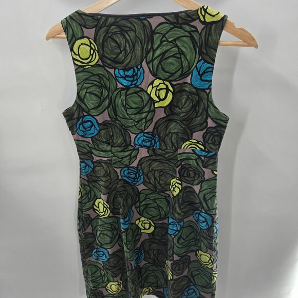 Theory Green Floral Artsy Sheath Mini Dress Size 4 - Picture 2 of 13